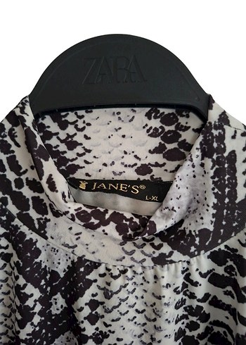 Gri Yılan Desenli Uzun Kollu Mini elbise - Görsel 4