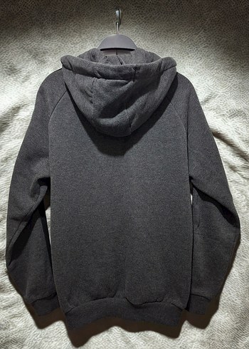 Gri Kapüşonlu Fermuarlı Kadın Sweatshirt - Görsel 3