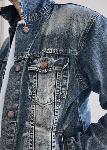 Leke Jeans Erkek Kot Ceket - Görsel 4