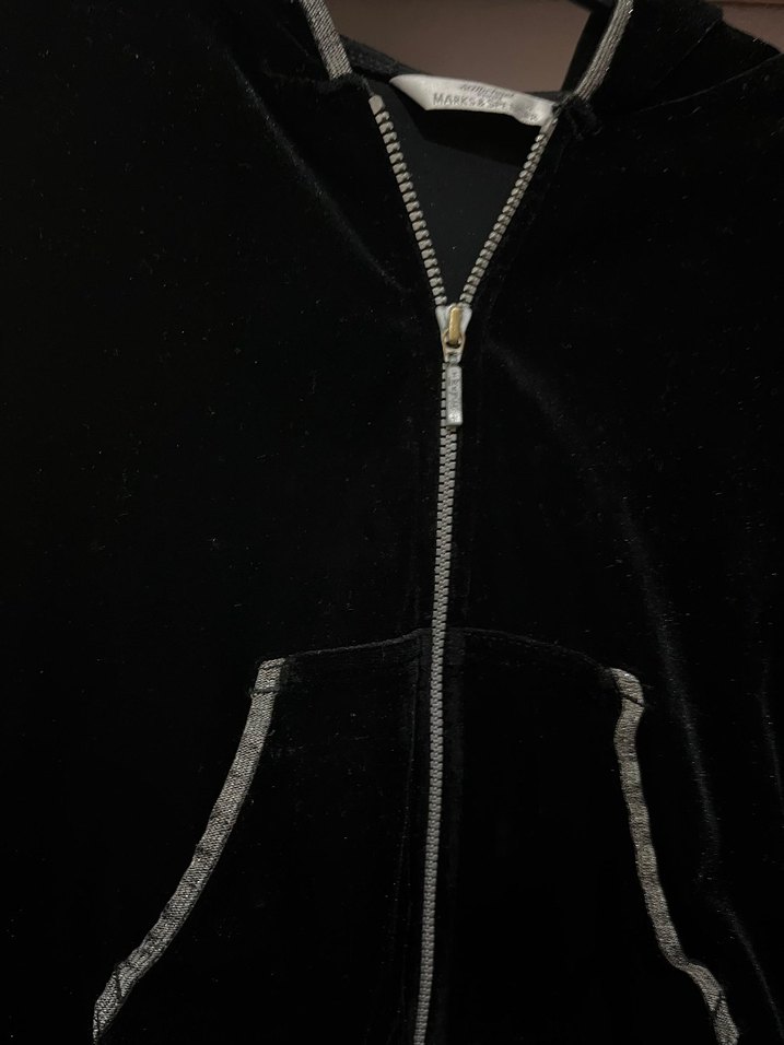 Kız Çocuk Siyah Kapüşonlu Fermuarlı Ceket ,hırka - Görsel 4