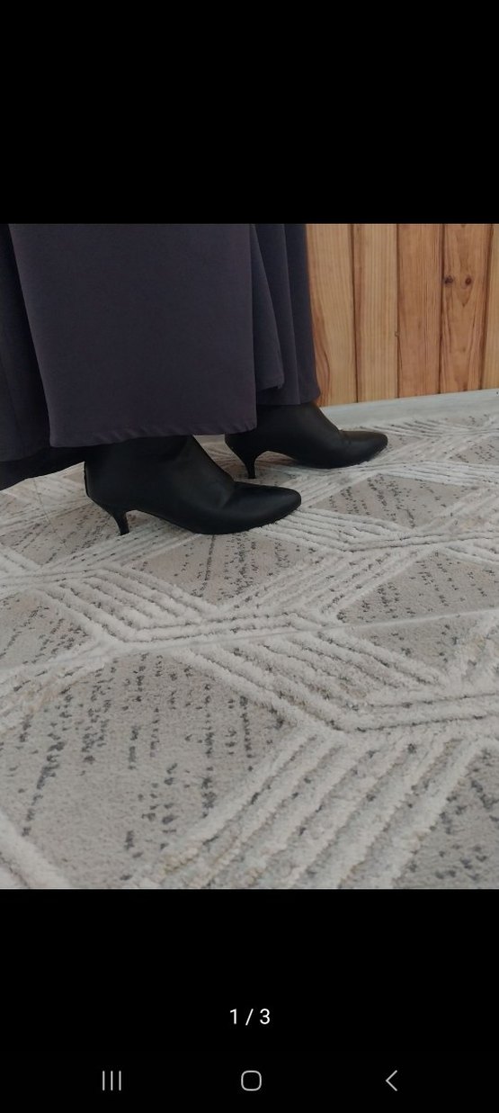 Siyah Rugan Stiletto Topuklu Kadın Bot - Görsel 3