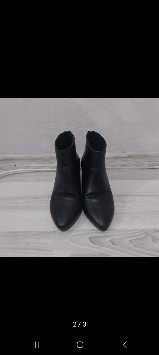 Siyah Rugan Stiletto Topuklu Kadın Bot - Görsel 2