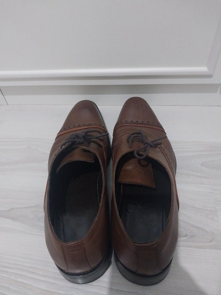 Klasik Modern Erkek Deri Kahverengi Ayakkabı - Görsel 3