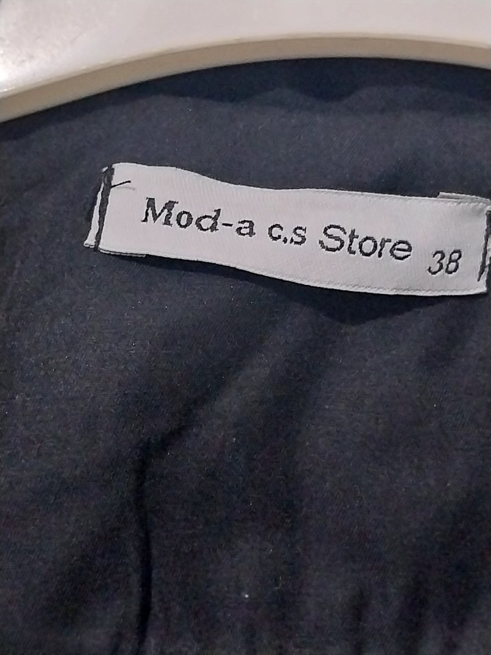 Kadın Siyah Keten Uzun Trençkot - Görsel 2