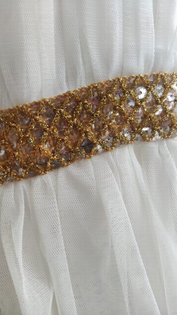 Kız Çocuk Beyaz Kat Kat Fırfırlı Elbise - Görsel 2