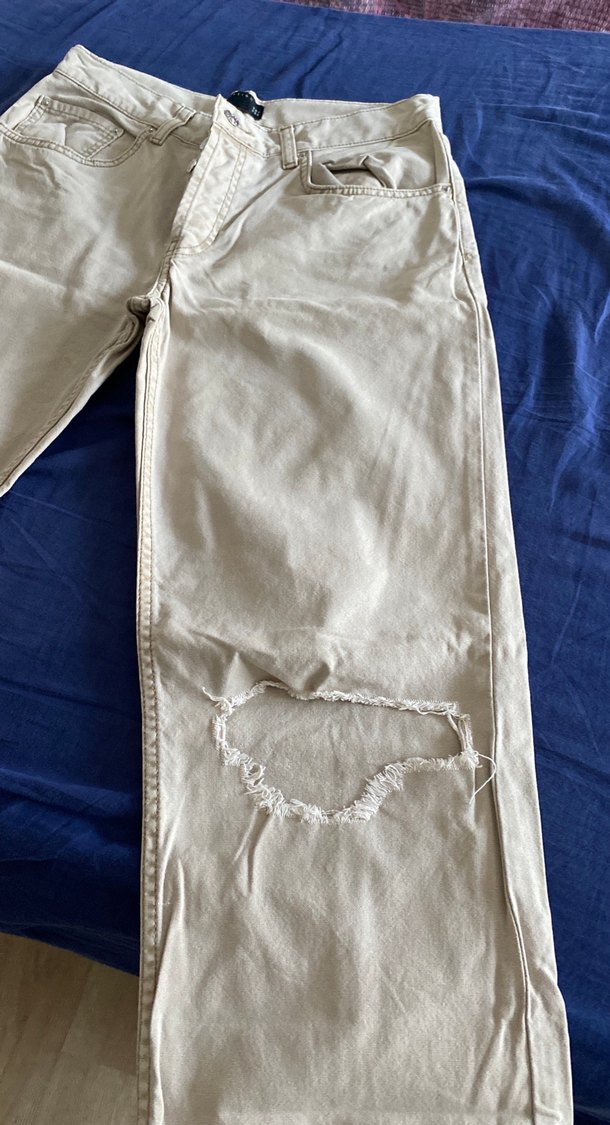 Ten rengi 30 Beden Denim Pantolon, Düzenli Kesim - Görsel 3