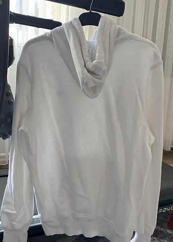 Beyaz Unisex Kapüşonlu Sweatshirt - Görsel 2