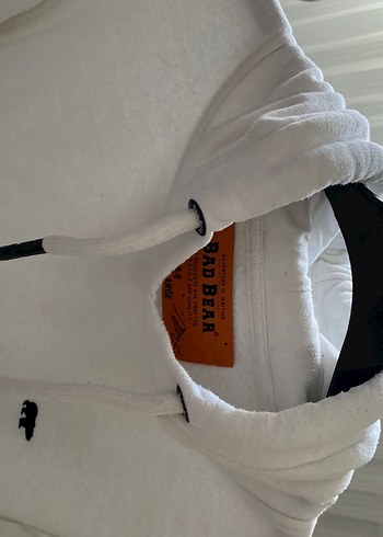 Beyaz Unisex Kapüşonlu Sweatshirt - Görsel 3