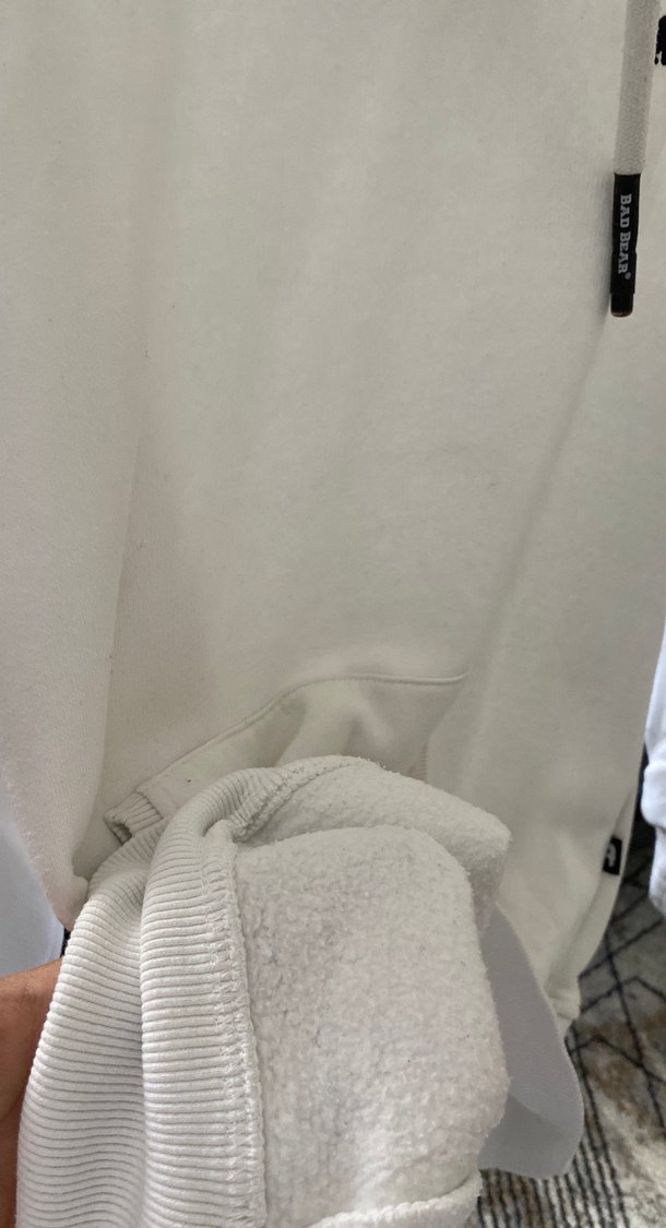 Beyaz Unisex Kapüşonlu Sweatshirt - Görsel 5