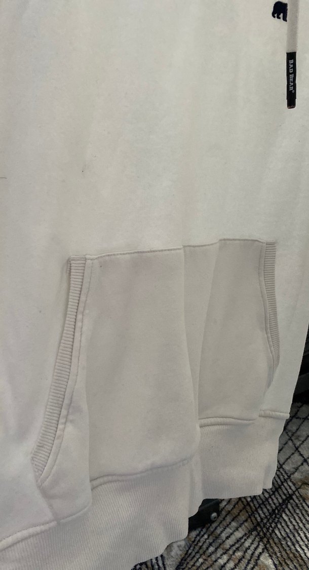 Beyaz Unisex Kapüşonlu Sweatshirt - Görsel 4