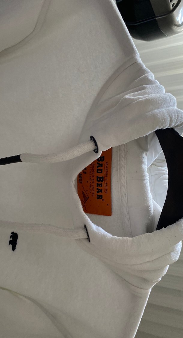 Beyaz Unisex Kapüşonlu Sweatshirt - Görsel 3