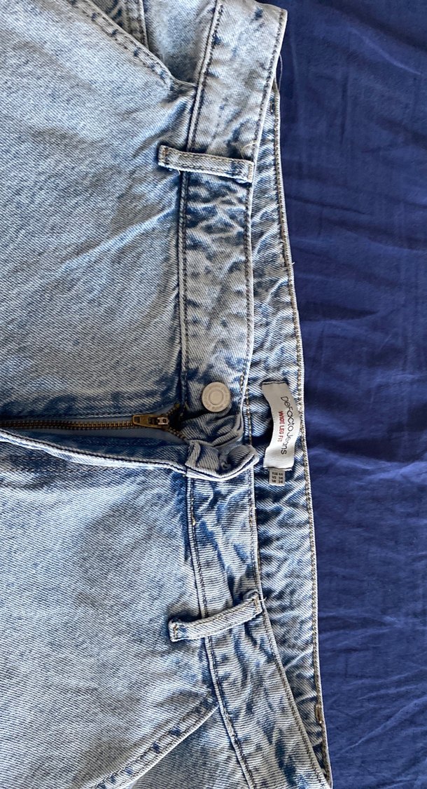 Açık Mavi Wide Leg Fit Kesim 34 Beden  Erkek Jean - Görsel 2