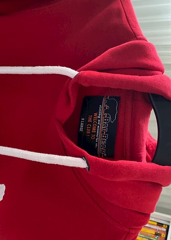 Kırmızı Kapüşonlu Unisex Sweatshirt - Görsel 3