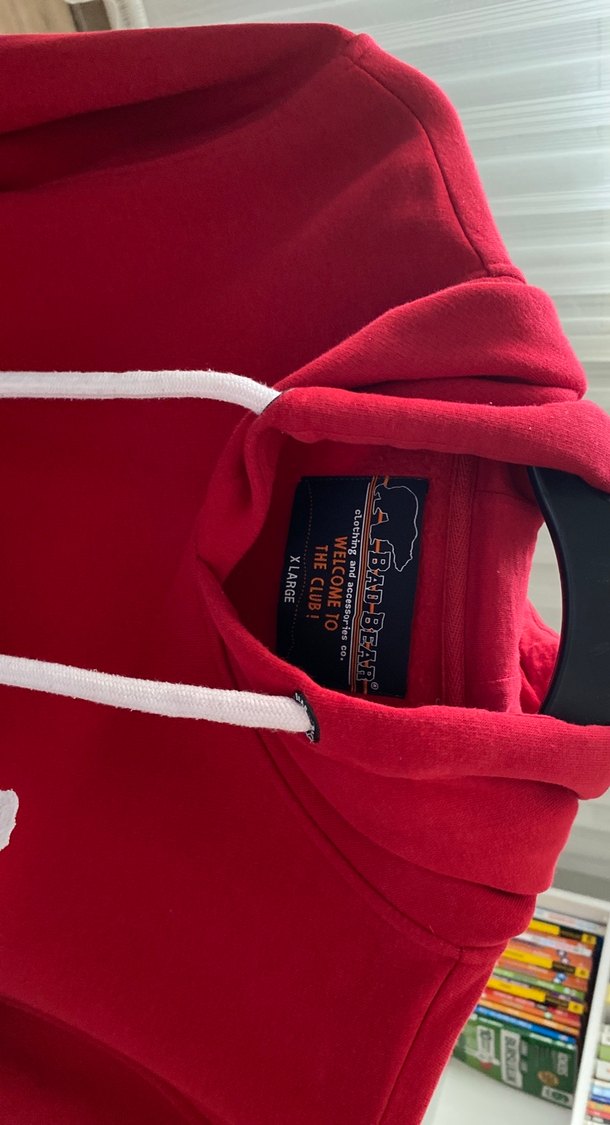 Kırmızı Kapüşonlu Unisex Sweatshirt - Görsel 3