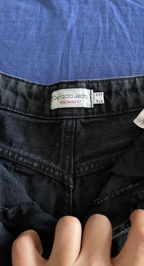 Siyah Erkek Bol Kesim 34 BedenKot Pantolon - Görsel 3