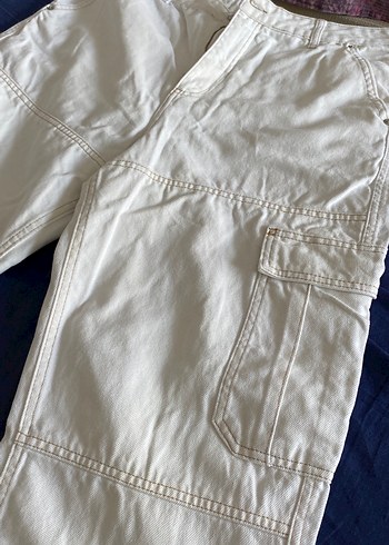 Beyaz Baggy Kesim Erkek Pantolon - Görsel 3