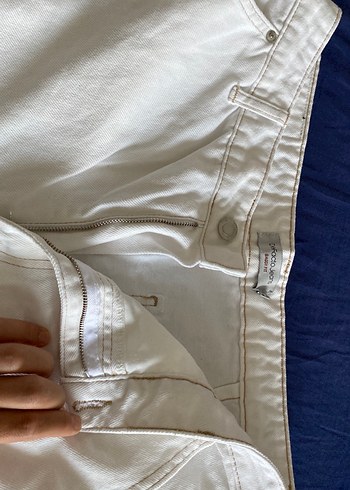 Beyaz Baggy Kesim Erkek Pantolon - Görsel 2