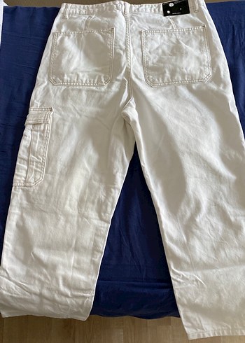 Beyaz Baggy Kesim Erkek Pantolon - Görsel 5