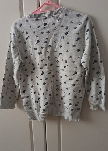 Gri Erkek Çocuk Baskılı Triko Sweatshirt - Görsel 3