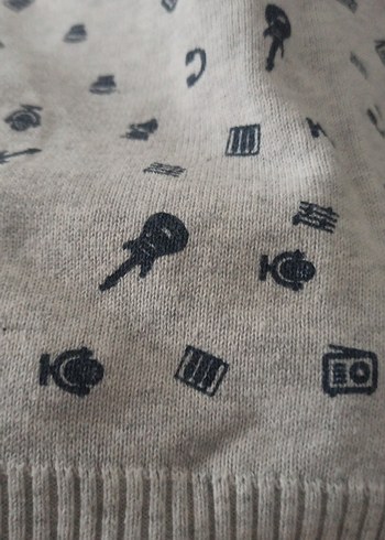 Gri Erkek Çocuk Baskılı Triko Sweatshirt - Görsel 4