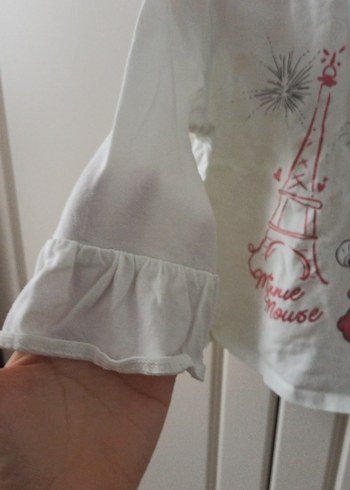 Kız Çocuk Beyaz Minnie Mouse Uzun Kollu Tişört - Görsel 4