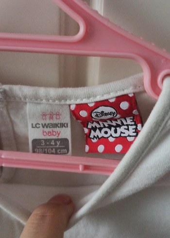 Kız Çocuk Beyaz Minnie Mouse Uzun Kollu Tişört - Görsel 3