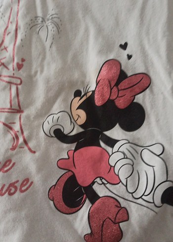 Kız Çocuk Beyaz Minnie Mouse Uzun Kollu Tişört - Görsel 2