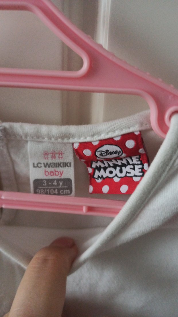 Kız Çocuk Beyaz Minnie Mouse Uzun Kollu Tişört - Görsel 3