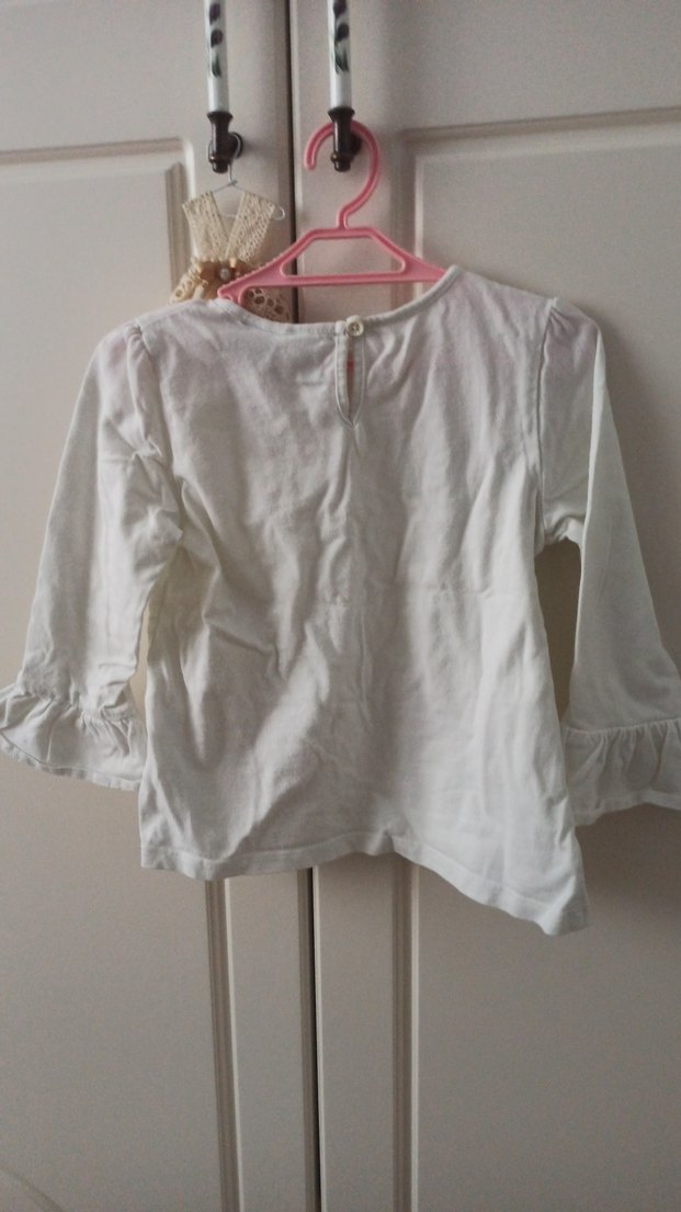 Kız Çocuk Beyaz Minnie Mouse Uzun Kollu Tişört - Görsel 5