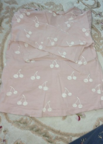 Pembe Uzun Kollu Kız Tişörtü Düğmeli - Görsel 5