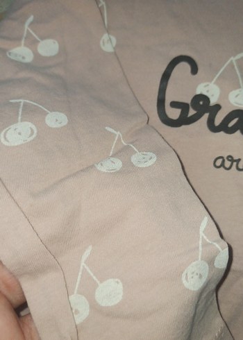 Pembe Uzun Kollu Kız Tişörtü Düğmeli - Görsel 2