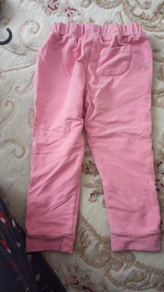 Kız Çocuk Pembe Düğmeli Rahat Eşofman - Görsel 3