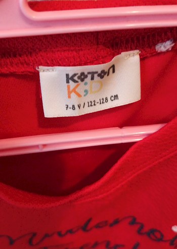 Kız Çocuk Kırmızı Baskılı Kısa Kollu Tişört - Görsel 2