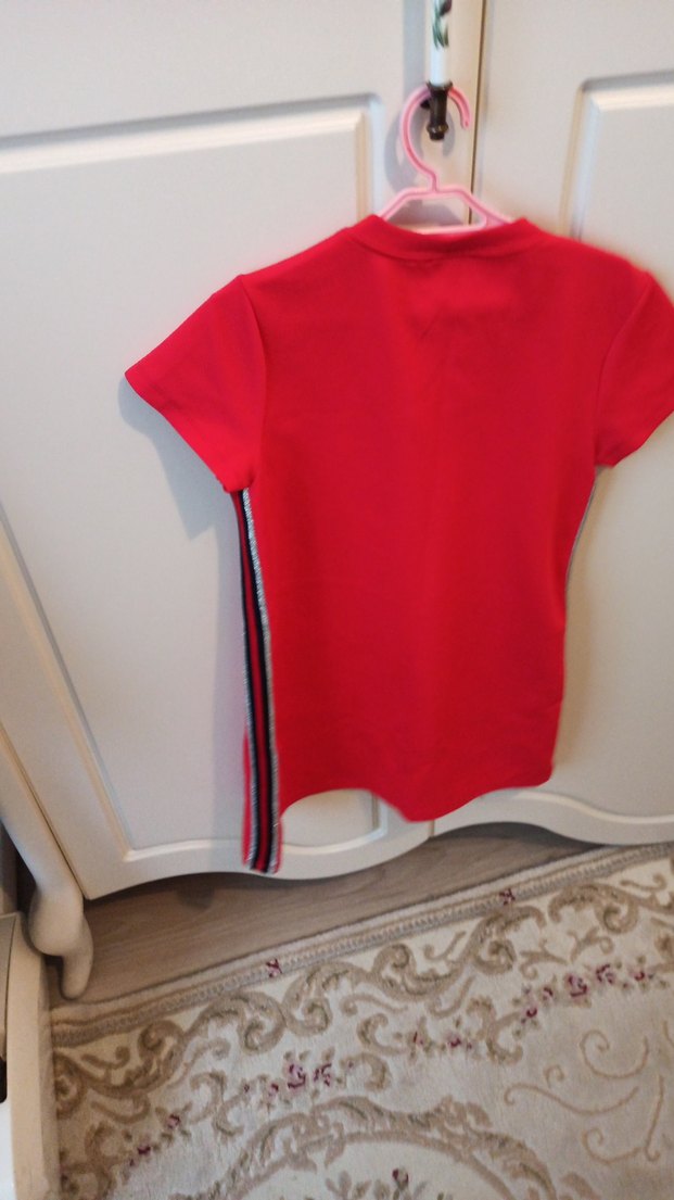 Kız Çocuk Kırmızı Baskılı Kısa Kollu Tişört - Görsel 3