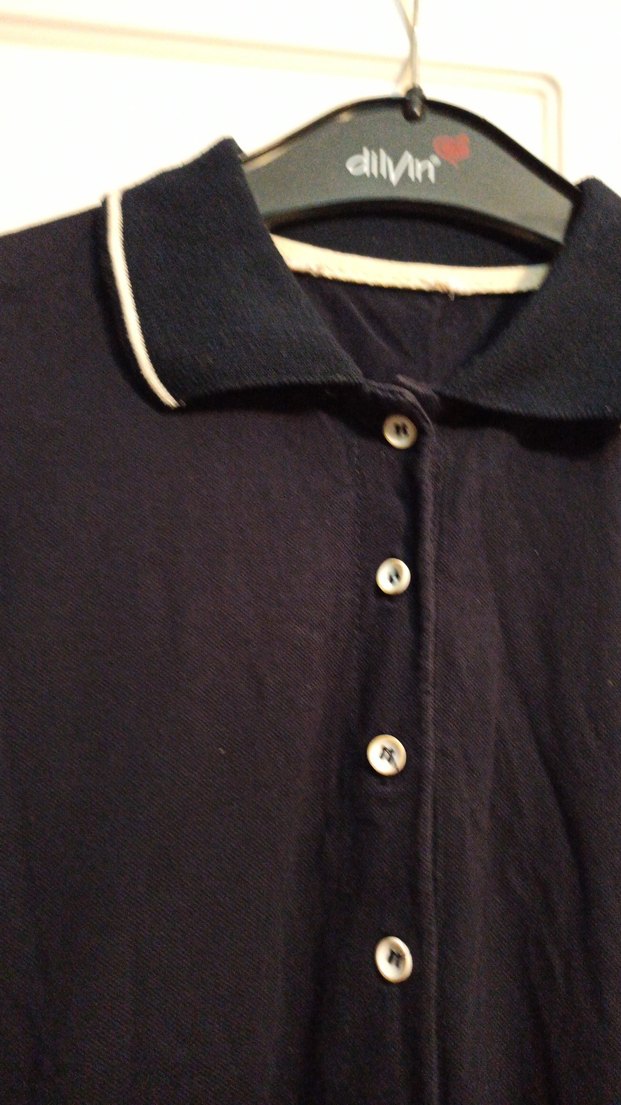 Siyah Uzun Kollu Düğmeli Kadın Triko Elbise - Görsel 2