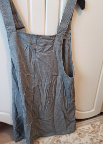 Gri Kot Fermuarlı Kısa Tulum - Görsel 4