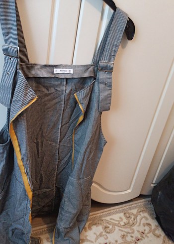 Gri Kot Fermuarlı Kısa Tulum - Görsel 3