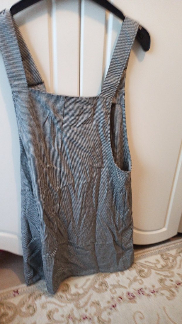 Gri Kot Fermuarlı Kısa Tulum - Görsel 4