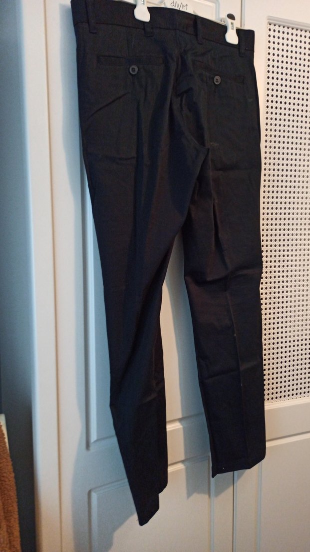 Siyah Kemerli erkek Kumaş Pantolon - Görsel 4