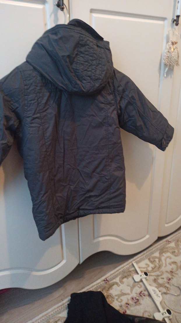 Erkek Çocuk Gri Fermuarlı Street Wear Mont - Görsel 4