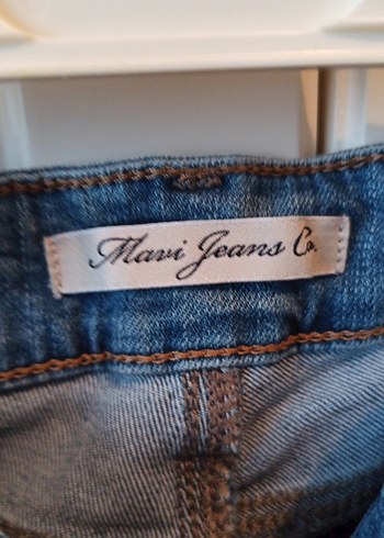 Kadın Mavi Bol Kesim Denim Mini Şort - Görsel 2