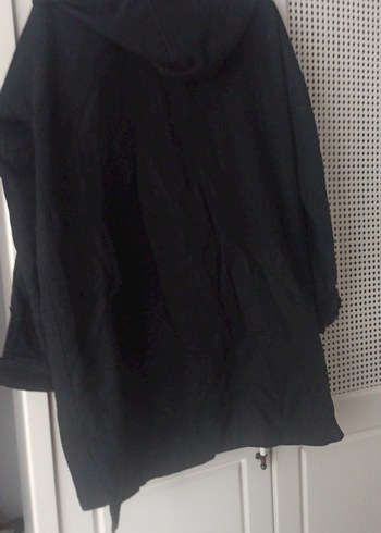 Siyah Düğmeli Midi Hamile Kaban - Görsel 3