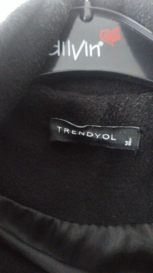 Siyah Düğmeli Midi Hamile Kaban - Görsel 2