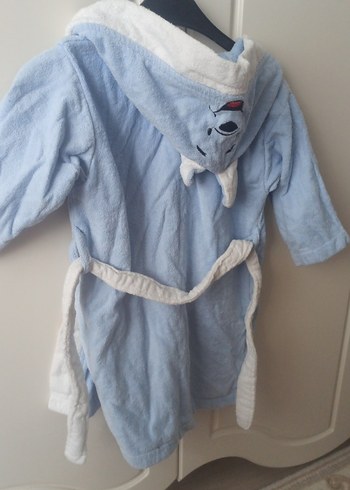 Mavi Nakışlı Erkek Çocuk Bornoz - Görsel 5