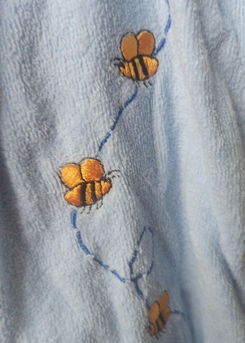 Mavi Nakışlı Erkek Çocuk Bornoz - Görsel 2