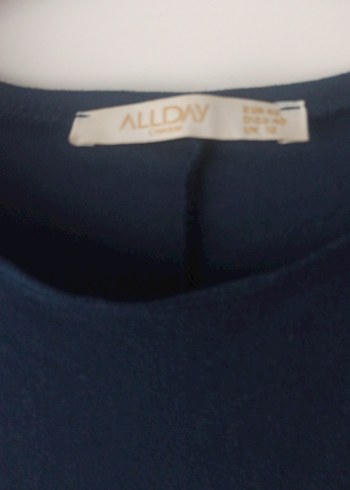 Kadın Lacivert Uzun Kollu Volanlı Triko Elbise - Görsel 2