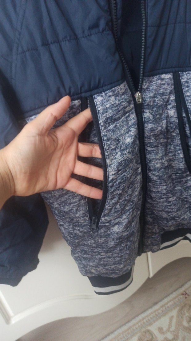 Gri Erkek Çocuk Fermuarlı Rahat Ceket - Görsel 2