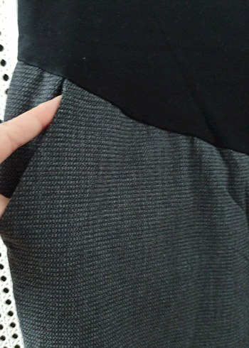 Gri Kemerli Hamile Kot Pantolon - Görsel 3