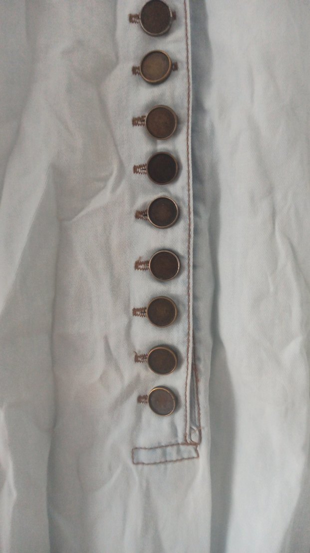 Düğmeli Beyaz Hamile Midi Tunik - Görsel 2