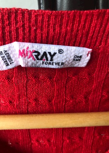 Kırmızı V Yaka Triko Kadın Kazak - Görsel 3